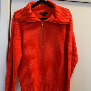 Orange Half-Zip Sweater